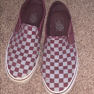 Red and grey vans